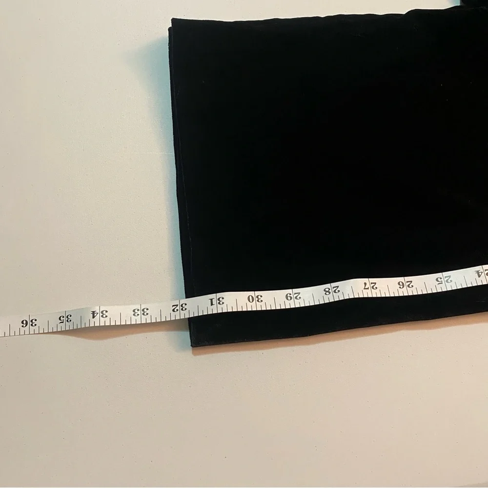 Zara Black Velvet Trousers Straight Leg | Inseam: 31-32in - Picture 6 of 6